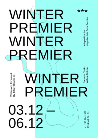 Winter Premiere Event Announcement Poster A3 Design Template