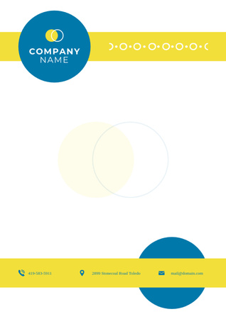 Carta da empresa com círculos azuis Letterhead Modelo de Design