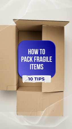 Designvorlage Effizienter Leitfaden zum Verpacken zerbrechlicher Gegenstände in Kartons für TikTok Video