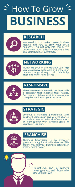 Platilla de diseño Tips for Growing Business Infographic