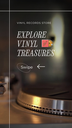 Retro Vinyl Records Store Promotion TikTok Video Design Template