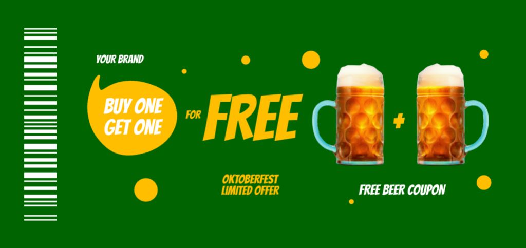 Template di design Free Beer on Oktoberfest Coupon Din Large
