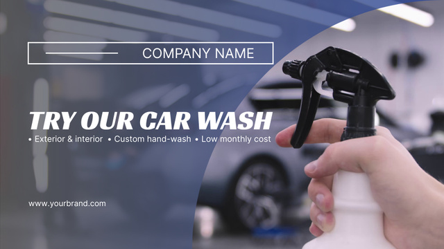 Car Wash Service Promotion With Custom Hand Wash Full HD video Modelo de Design
