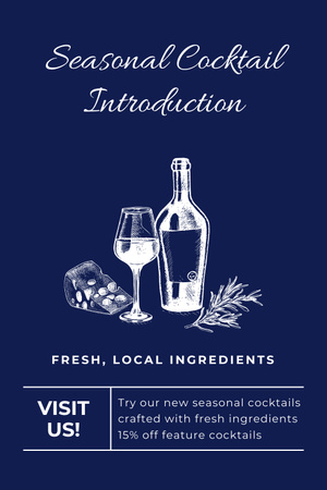 Fresh Ingredients Offer for Seasonal Cocktails Pinterest Design Template