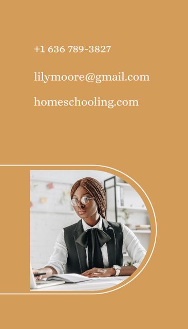 Homeschooling Teatcher Service Offer Business Card US Vertical – шаблон для дизайну