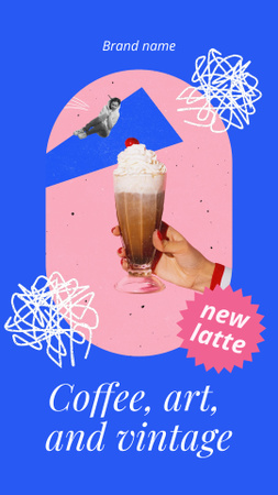 New Latte Drink Announcement Instagram Video Story Šablona návrhu