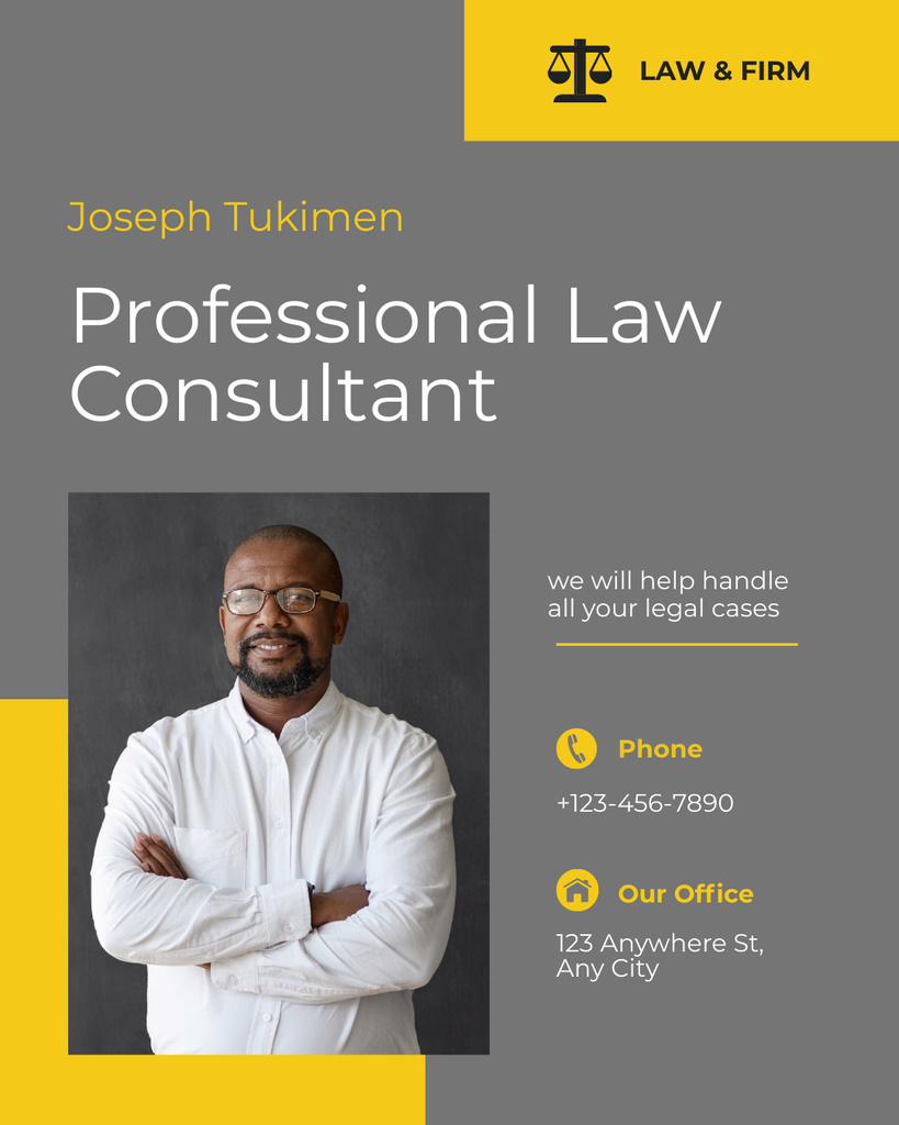 Ontwerpsjabloon van Instagram Post Vertical van Ad of Professional Law Consultant Services