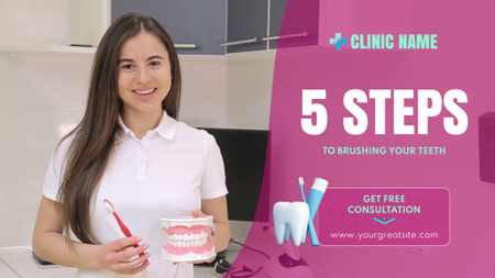 Guide About Brushing Teeth From Dental Clinic Full HD video Design Template