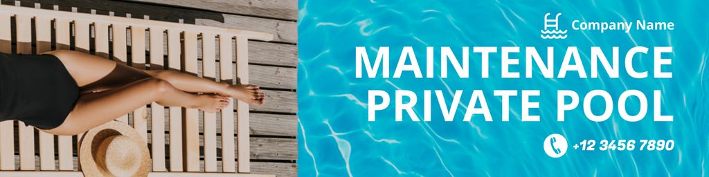 Efficient Private Pool Maintenance Service Offer LinkedIn Cover Šablona návrhu
