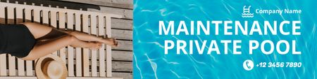 Private Pool Maintenance Service Offer LinkedIn Cover – шаблон для дизайну