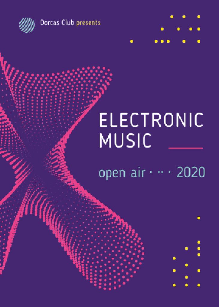 Electronic Music Festival Digital Pattern Flayer Modelo de Design