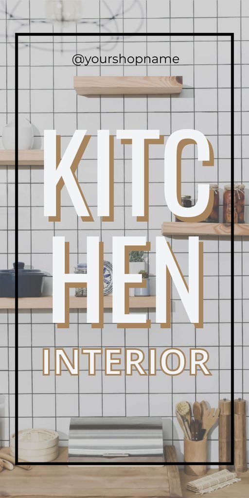 Ad of Stylish Kitchen Interior Graphic Modelo de Design