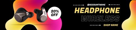 Discount Offer on Wireless Headphone Ebay Store Billboard Design Template