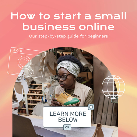 Beginner's Guide In Starting Online Business Animated Post Šablona návrhu