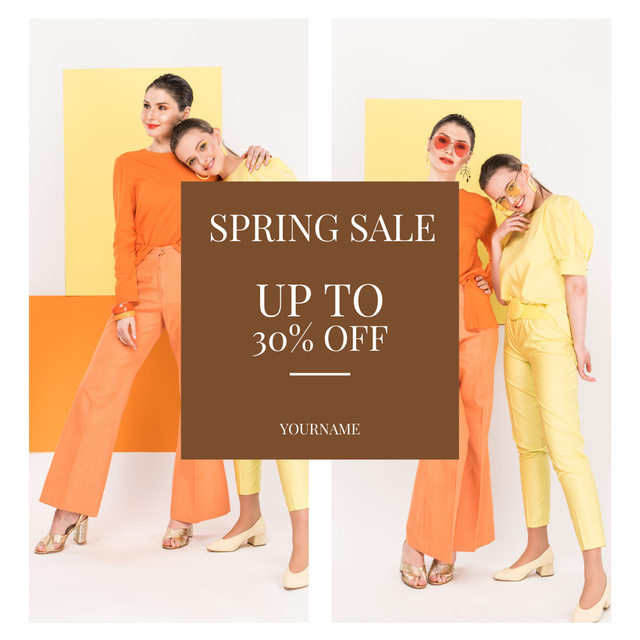 Women's Spring Fashion Sale Collage Instagram AD – шаблон для дизайна