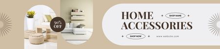 Elegant Collage of Home Accessories Beige Ebay Store Billboard Design Template