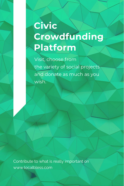 Designvorlage Civic Crowdfunding Platform für Pinterest