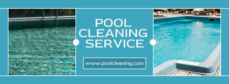 Pool Cleaning Service Announcement Facebook cover Design Template