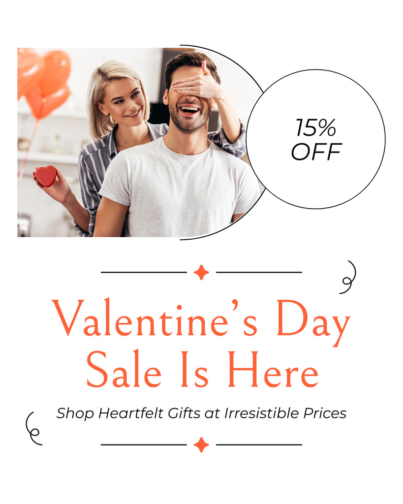 Valentine's Day Sale Offer For Awesome Gifts Instagram Post Vertical – шаблон для дизайна