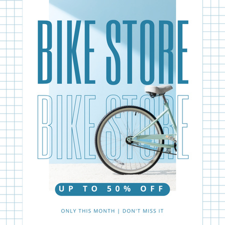 Ontwerpsjabloon van Instagram AD van Kortingen op de beste fietsen in de fietsenwinkel