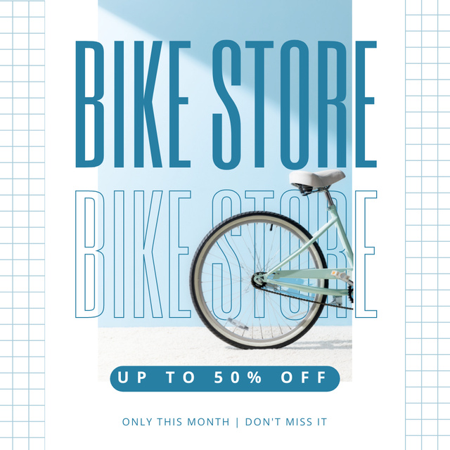 Discounts on Best Bikes in Bicycle Store Instagram AD Design Template