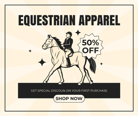 Equestrian Sport Apparel At Half Price Offer Facebook Design Template