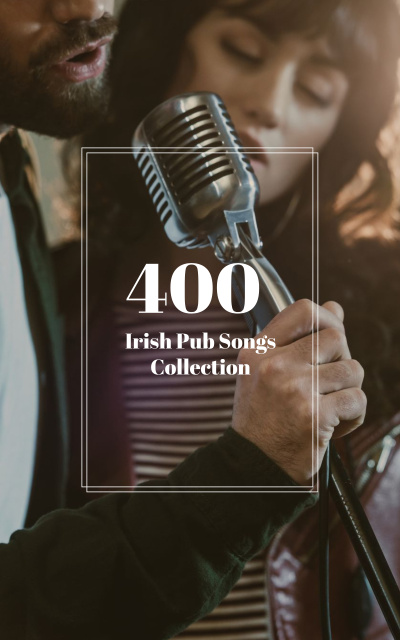 Irish Pub Song Collection Offer with Young Couple Book Cover Design Template