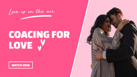 Promoção de Coaching para o Amor em Rosa Youtube Thumbnail Modelo de Design