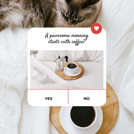 Ontwerpsjabloon van Instagram van quiz over morning coffee