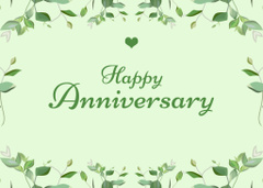 Anniversary Greetings on Green Floral Card