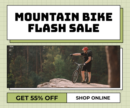 Flash Sale on Mountain Bikes Large Rectangle Design Template