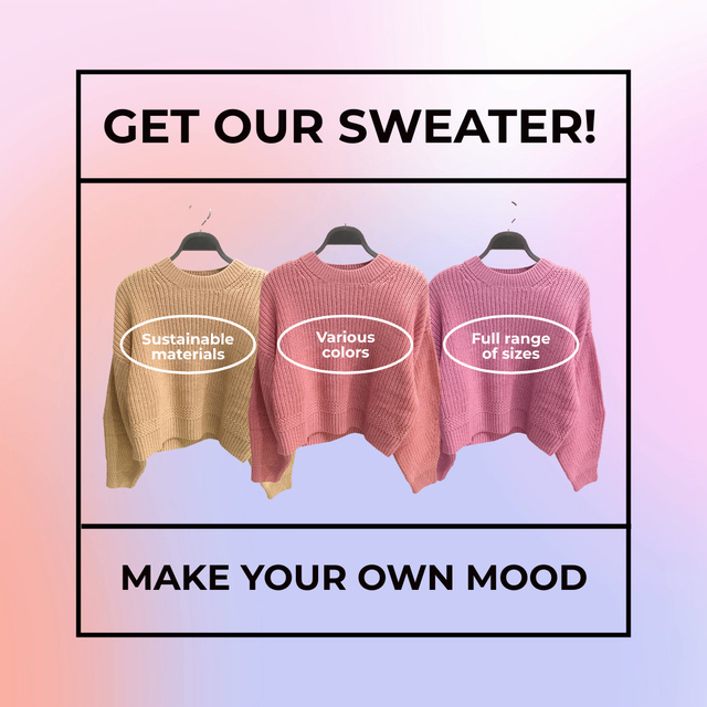 Plantilla de diseño de Colorful Warm Sweaters For Everyone Animated Post 