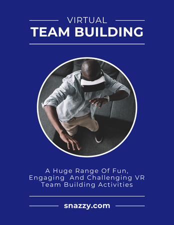 Designvorlage Man on Virtual Team Building für Poster 8.5x11in