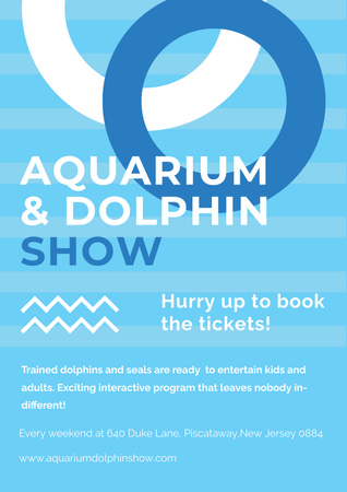 Aquarium and Dolphin show Poster tervezősablon