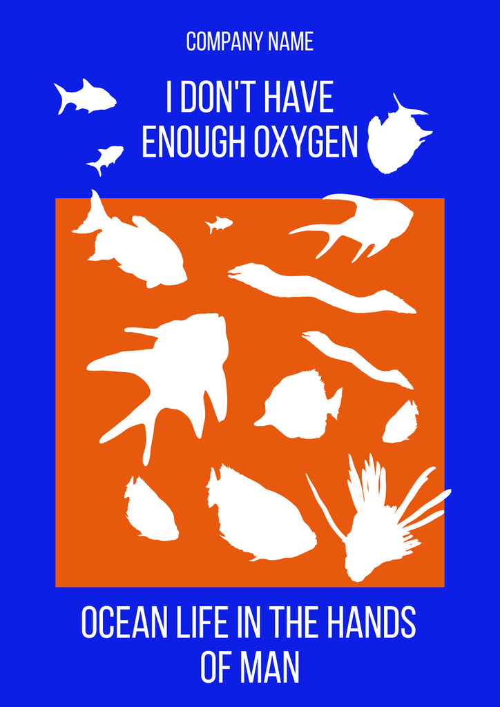 Plantilla de diseño de Eco Lifestyle Motivation with Fishes in Plastic Package Poster 