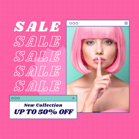 Online Sale of Pink Collection Instagram Design Template