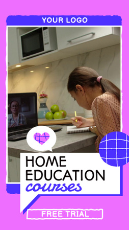 Student on Home Education Courses Instagram Video Story Design Template