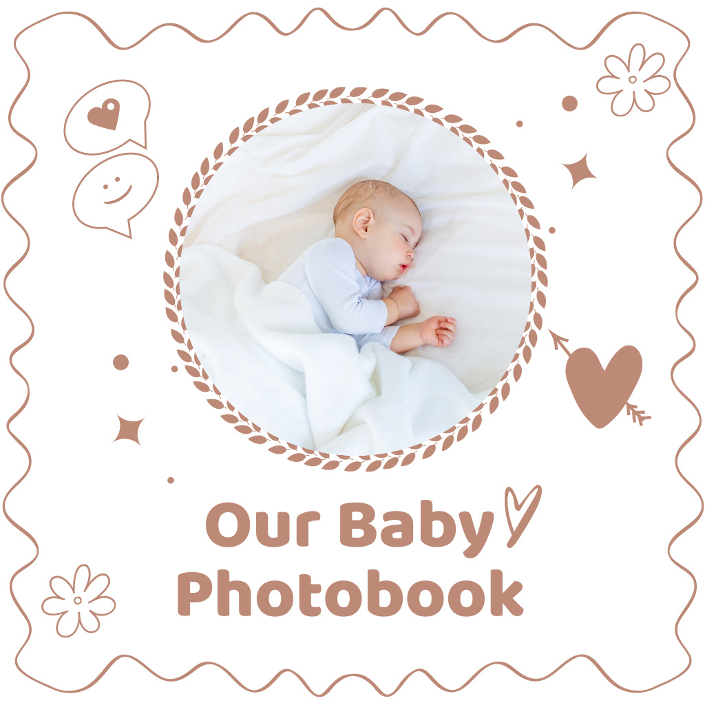 Photos of Cute Sleeping Baby Girl Photo Book – шаблон для дизайну