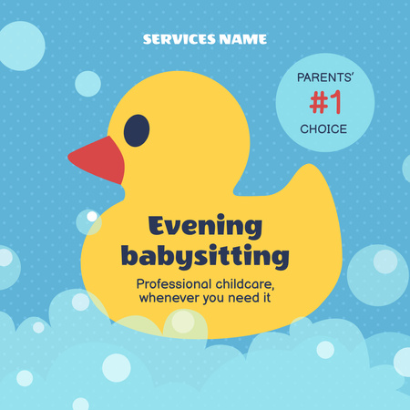 Bebek Bakımı Hizmeti Reklamı Instagram Tasarım Şablonu