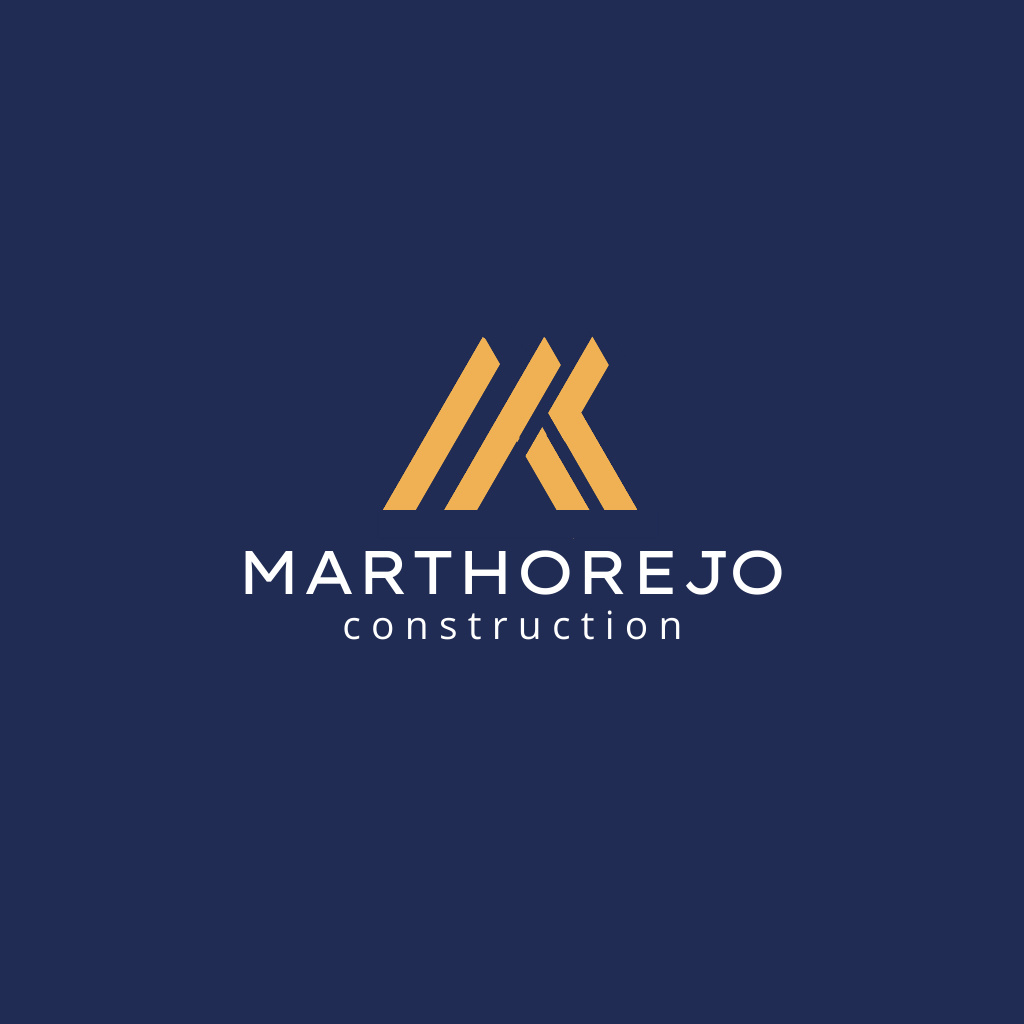 Responsible Building Company Ad With Monogram Logo Design Template