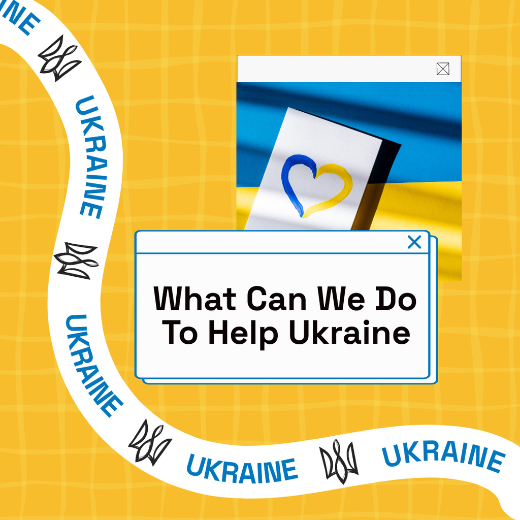 Help Ukraine Instagram tervezősablon