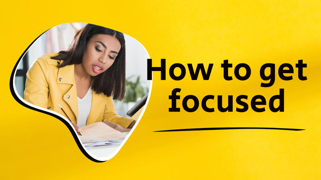 Ways to Stay Focused Youtube Thumbnail Design Template