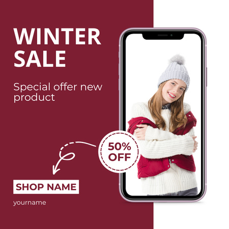 Special Offer for New Winter Sale Product Instagram Design Template