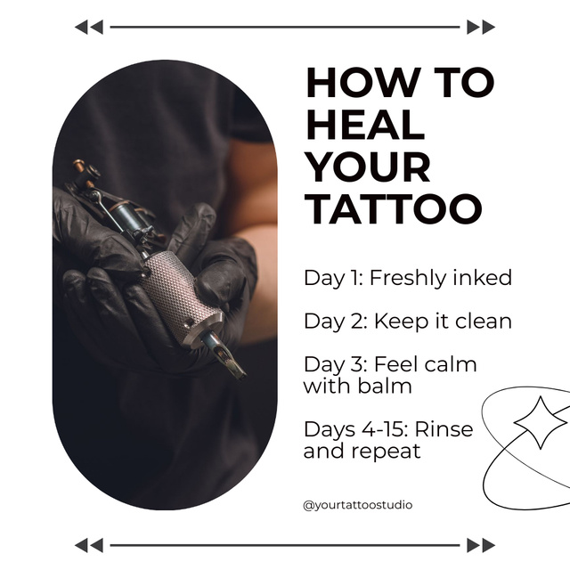 Designvorlage Helpful Guide About Healing Tattoos für Instagram