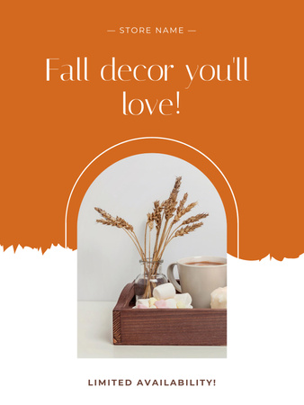 Fall Home Decor Offer Poster US Design Template