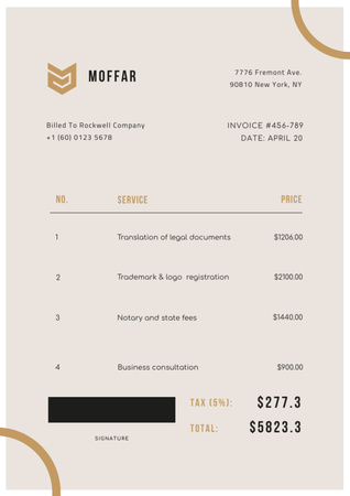 Business Company Services Offer on Pastel Invoice Design Template