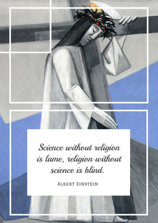 Platilla de diseño Citation about science and religion Poster