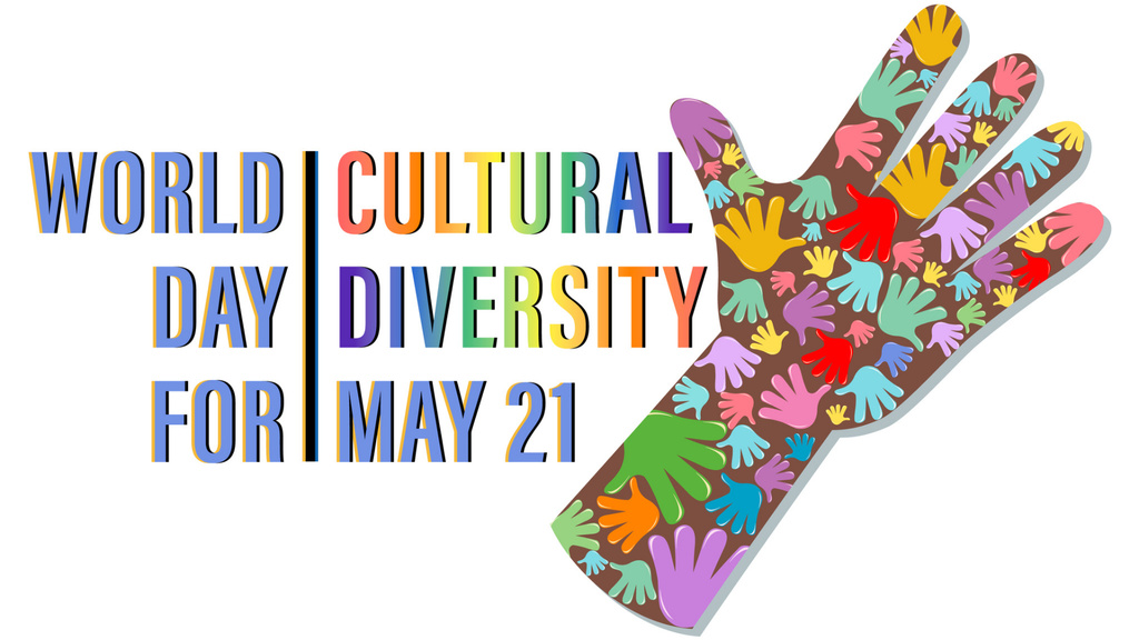 World Day for Cultural Diversity in May Zoom Background Design Template