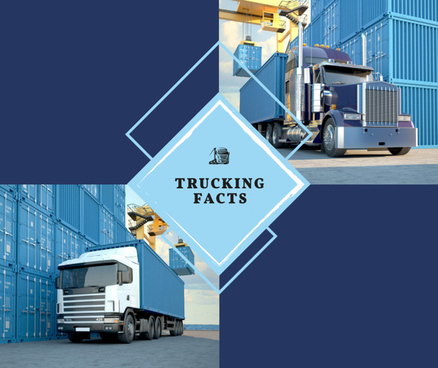 Trucks driving by warehouse  Facebook – шаблон для дизайна