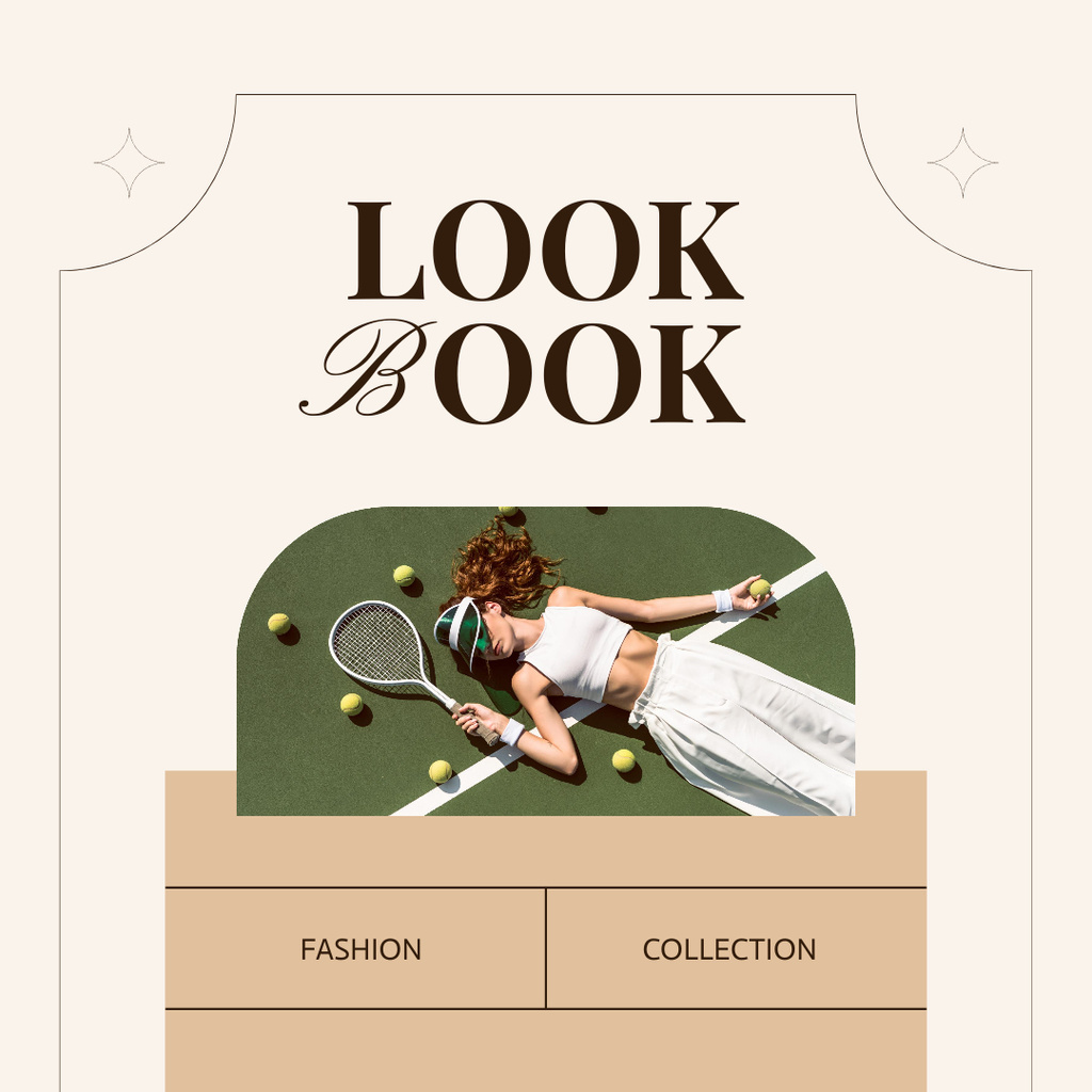 Template di design The Girl Is Resting On The Tennis Field Instagram